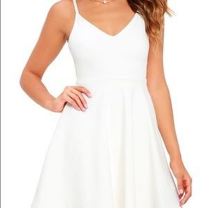 Lulu’s Meet Cute White Skater Dress S